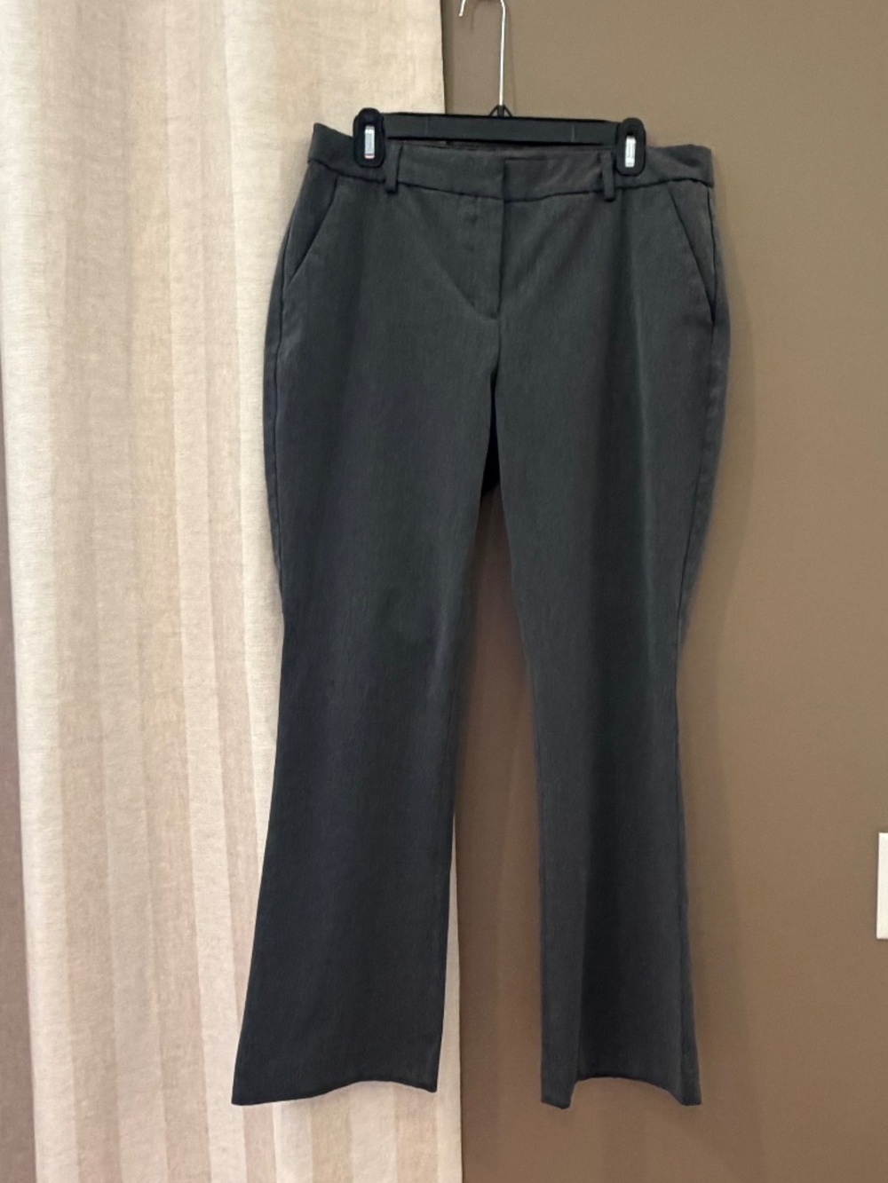 Express Women's Charcoal Gray Columnist Barely Boot Dress Pants, Size 12 Short